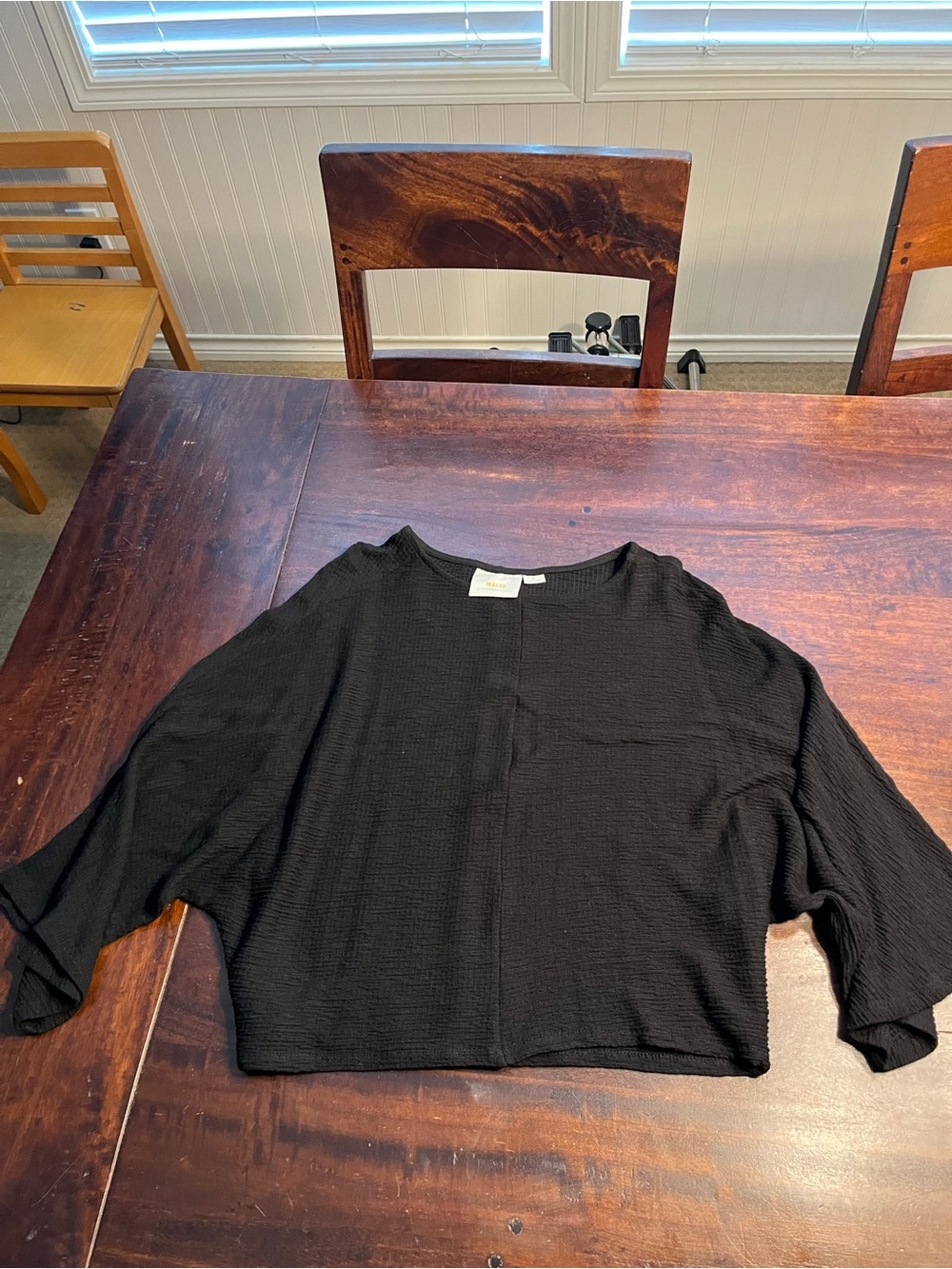 Anthropologie Black Relaxed Boxy Tunic Top